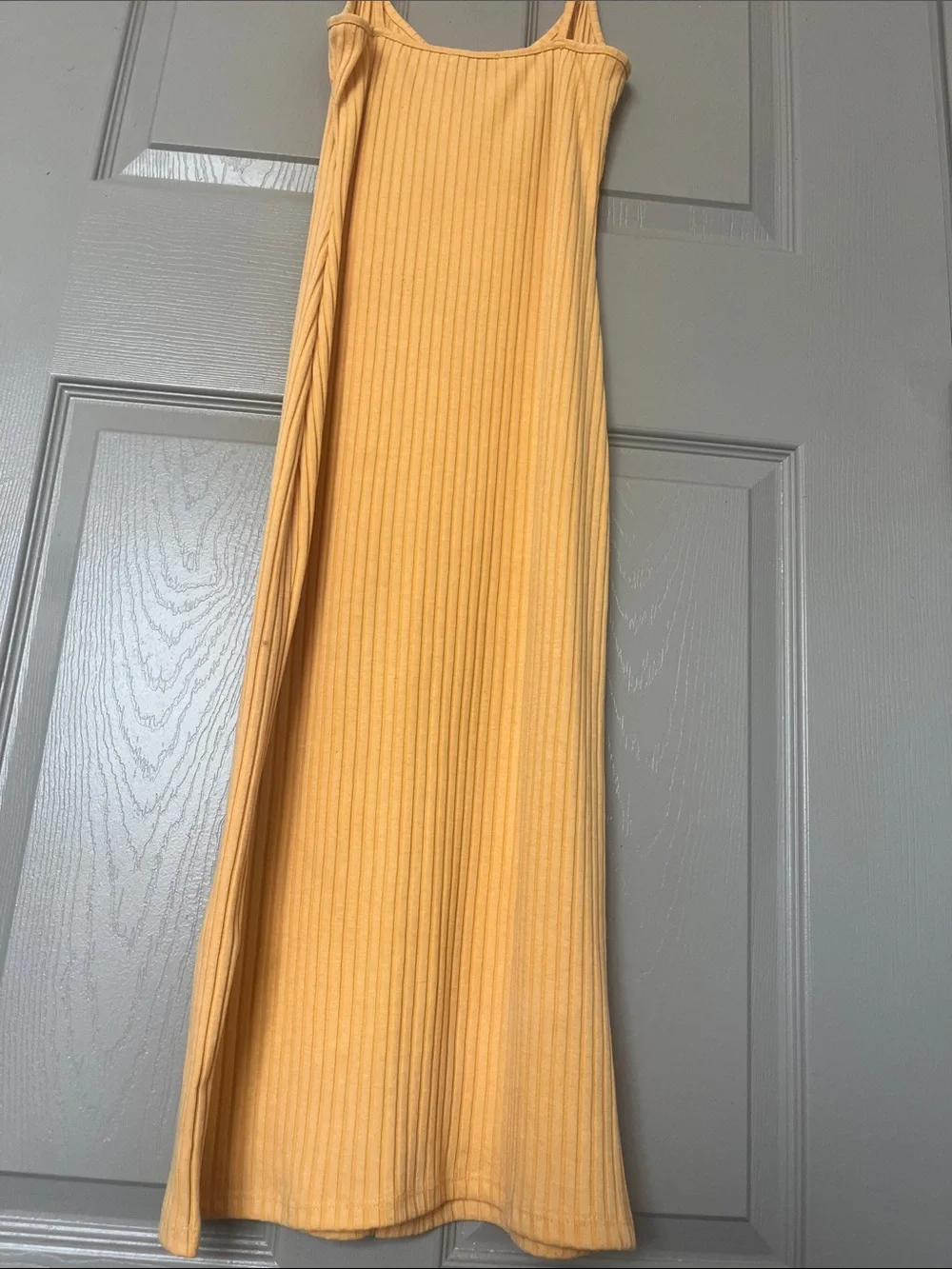 Zara Yellow Ribbed Button-Front Maxi Dress - Picture 2 of 3